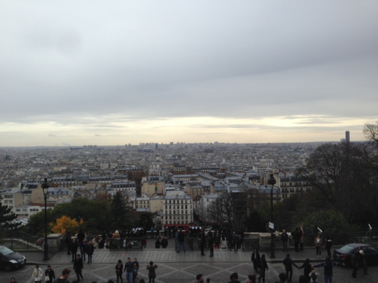 The view of Paris from the Sacré-Cœur basilica on the day after the attacks, were crowds still climbed to look over the city and get some air.